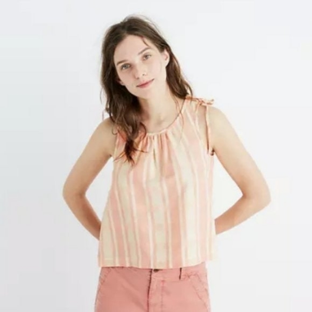Madewell Pink Gingham Sleeveless Top Size Small